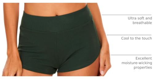 Image of LazyCozy Bamboo Viscose Sleep Shorts for Women, Soft Dolphin Lounge Shorts | Comfy Y2K Micro Mini Pajama Shorts, Lightweight Booty Shorts, Summer Pj Shorts, Knit Workout Shorts