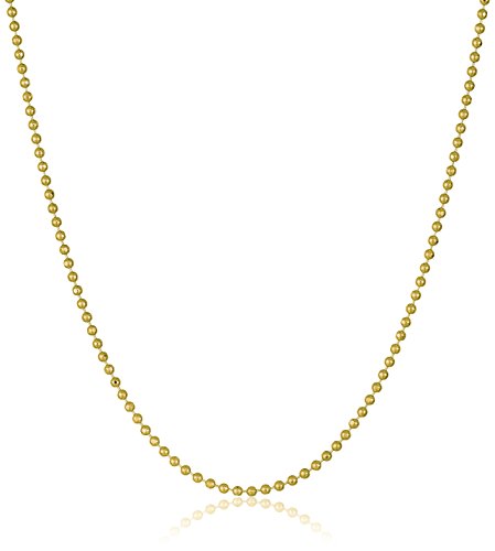 Collier de perles légères en or jaune 14k, 0.9mm, 16" - 0