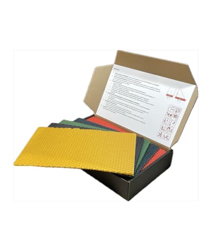 Ubswax Kit de bricolage de bougies en cire d'abeille - 10 plaques de cire d'abeille 20 x 12 cm - Bougies naturelles - Pour enfants - Respectueux de l'environnement - Pour la maison et l'école