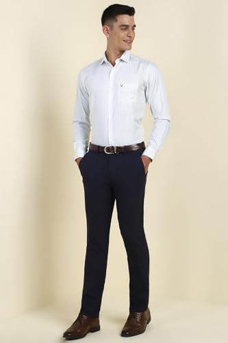 Image of Allen Solly Men's Striped Cotton Blend Formal Shirt | Classic Fit | Crisp Tailored Look | Office, Business & Workwear