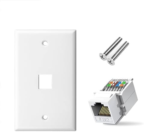 ZOERAX Ethernet Wall Plate Outlet, 2 Pack Tool-Less RJ45 Keystone Jack ...