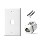 ZOERAX Ethernet Wall Plate Outlet, 2 Pack Tool-Less RJ45 Keystone Jack, No Punch-Down Tool Required Module Coupler Cover RJ45 Wall Plate, White ﻿