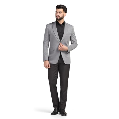 Image of TAHVO Men Blazer Lycra Fabric Slim Fit Single Breasted Blazer