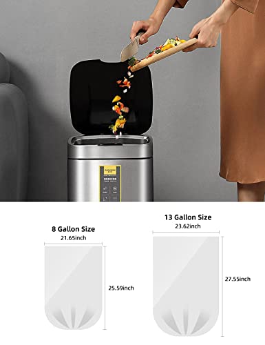 Image of Waikas 8 Gallon Trash Bags, 40 Counts, Flag Garbage Bags with No Flaps and No Ties, 55 * 65cm, 7g /pcs,Unscented, Black