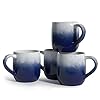 Set of 4 Large 16oz Ceramic Coffee Mugs–Stoneware Coffee Mug Tea Cup Set 525 x 375 BlueIvory