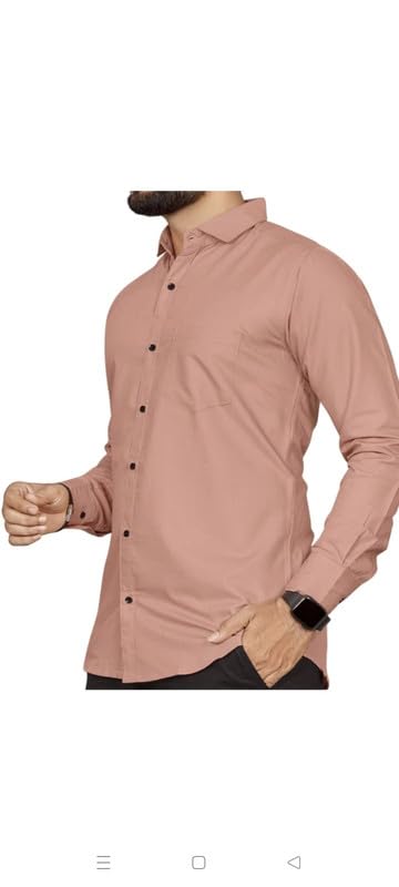 Image of Mens Solid Slim Fit Shirt | Formal Shirts | Men Office Wear | Formal Shirts for Men Office Wear Branded 102-Plain Shirt