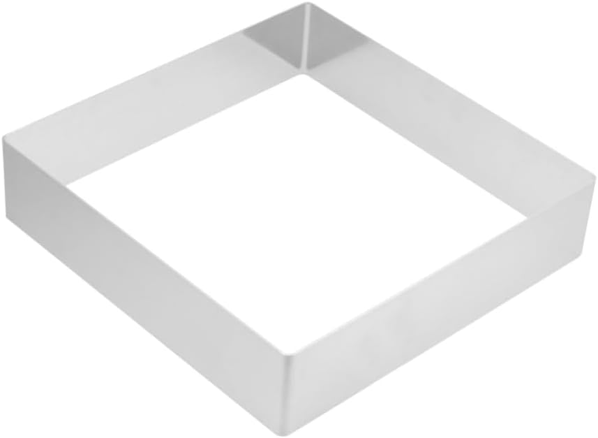VICASKY Square Stainless Steel Mousse Cake Ring Smooth Surface Reusable Baking Mold for Pastry Dough Cutting and Dessert Mousse High Temperature Resistant Square Cake Mold for Cookies