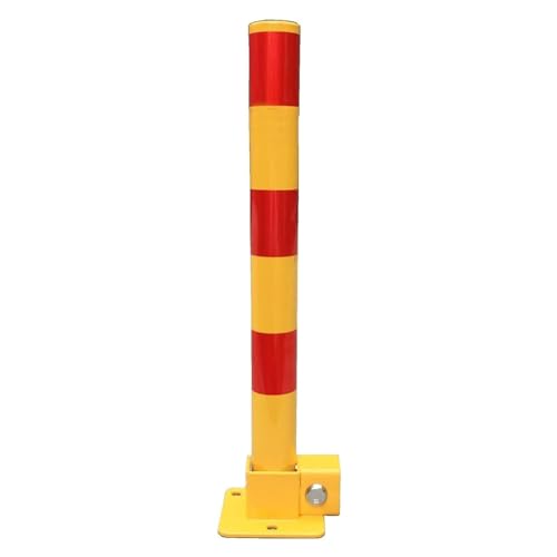 Pistes cyclables et allées : borne de sécurité routière antirouille jaune