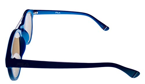 Fila Mens Matte Blue Silver Double Top Bar Soft Round Sunglass SF9334 C03X3