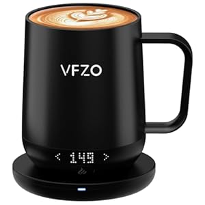 Smart Mug,Self Heating,Temperature-Controlled, Self-Heating Coffee Mug.LED Real-time Temperature Display.180 Minutes Maximum Battery Life.Smart Coffee Cup(12oz, Black)