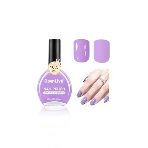 OpenLive 16.5ml Light Purple Nail Polish Large Volume Quick Drying Nail Polish Fast Drying and Long Lasting Color Nail Art DIY Home Manicure Gift for Women