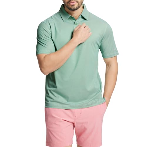 Rouen Mens Polo Shirts Short Sleeve Soft Lightweight Performance Dry Fit Jacquard Casual Collared Golf Polo Shirts for Men3
