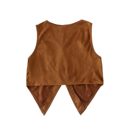 Girls Cute Hippie Western Tassel Vest Waistcoat Jacket+faux Suede Fringe Shorts 2 Piece Set Vintage Casual Cowgirl Outfits4