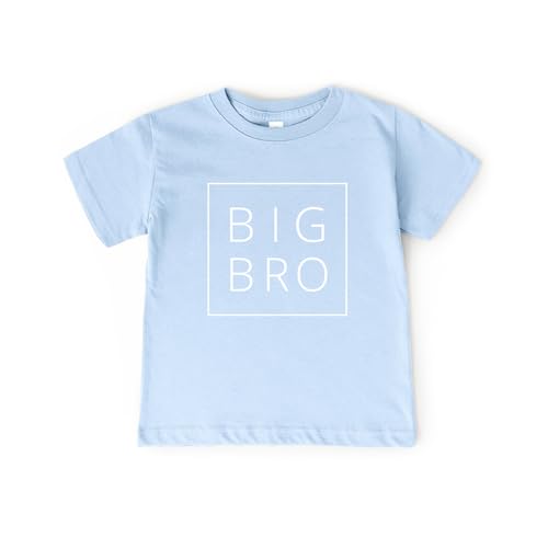 Big Brother Shirt Big Bro Announcement Toddler Shirts Promoted to Boys Outfit Sibling Reveal Announcement T-Shirt for Baby and Toddler Boys Sibling Outfits Light Blue