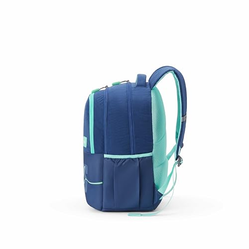 Image of American Tourister Diva | 35 Ltrs | 3 Compartments | Bottle Pocket | Ergonomic Padded Back Panel & Shoulder Straps | High School Backpack | 1 Year International Warranty | Navy