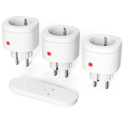 SURNICE Funksteckdosen mit Fernbedienung, 13A/3000W 3er Steckdosen mit 1er Fernbedienung, Reichweite 40m, für Innen Weihnachtsdeko, Haushaltsgeräte