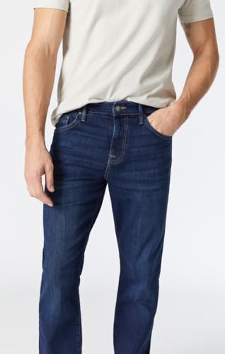 Mavi Men's Matt Mid Rise Relaxed Straight Leg Jeans, Deep Brushed Williamsburg, 40 x 322