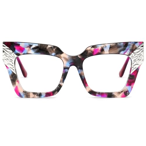 Image of Zeelool Retro Oversized Square for Women Eyeglasses Frame with Non-prescription Clear Lens ZJGA652634