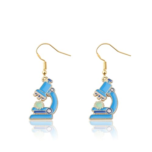 PLITI Scientist Microscope Earrings - Biology & Chemistry Gift for Science Teacher & Laboratory