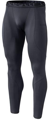 TSLA Men's Thermal Wintergear Compression Baselayer Pants Leggings Tights, Thermal Athletic(yup43) - Grey