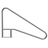 VINGLI Stainless Steel 3-Bend Pool Stair Rail, 54''x36'' with Quick Mount Brace Plate and Perfect Handle