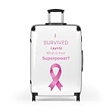 I Survived Cancer What Is Your Superpower? Suitcase | Pink Ribbon Awareness Luggage