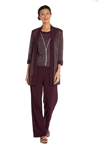 R&M Richards Womens 2PC Metallic Dress with Jacket