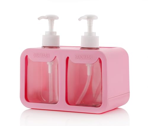 Image of MARKWELL Plastic Wall Mounted Soap Shampoo Conditioner Hand Wash Gel Dispenser Liquid Soap Sanitizer Dispenser for Bathroom Basin Kitchen Sink 350 Ml Pack of 1