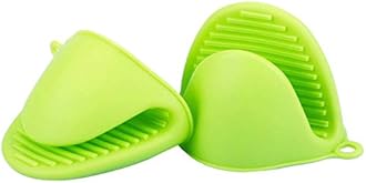 Kanshita's Rasoiware Silicone Pot Holder Mittens – Oven-Safe, Heat-Resistant Pinch Grips for Kitchen Use (1 Set, Random Color)