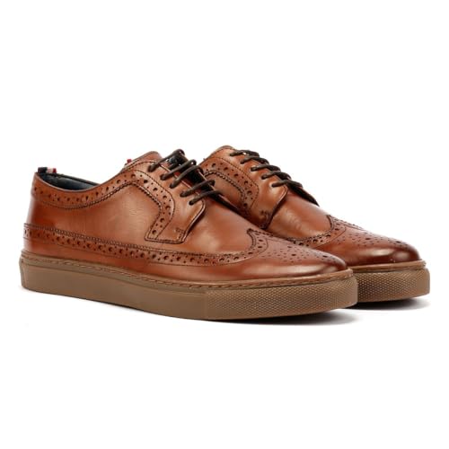 Ben Sherman Preston Leather Men's Reddish Brown Lace-Up Shoes - US 112