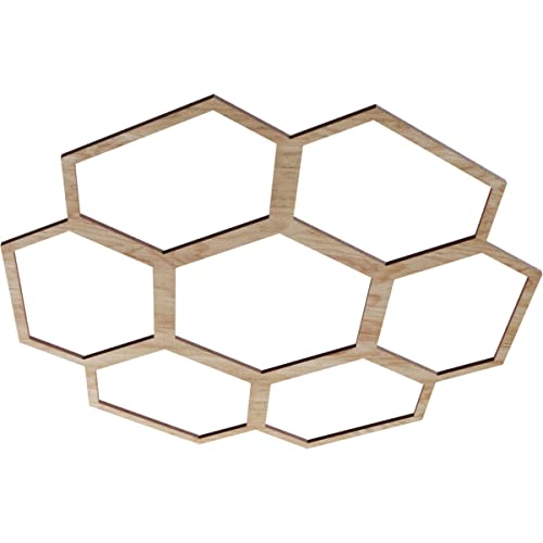 Image of Ekena Millwork 26 inchOD x 11 1 /8 inchID x 1 /4 inchT Florin Wood Fretwork Pierced Ceiling Medallion, Red Oak