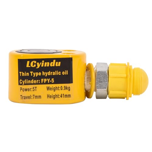 Image of 5T Low Profile Stroke Hydraulic Ram Cylinder Jack 0.28 inch Stroke FPY-5 Single-Action Lifting Cylinder Jack Mini Protable Porta Power Ram for Machinery and Industry