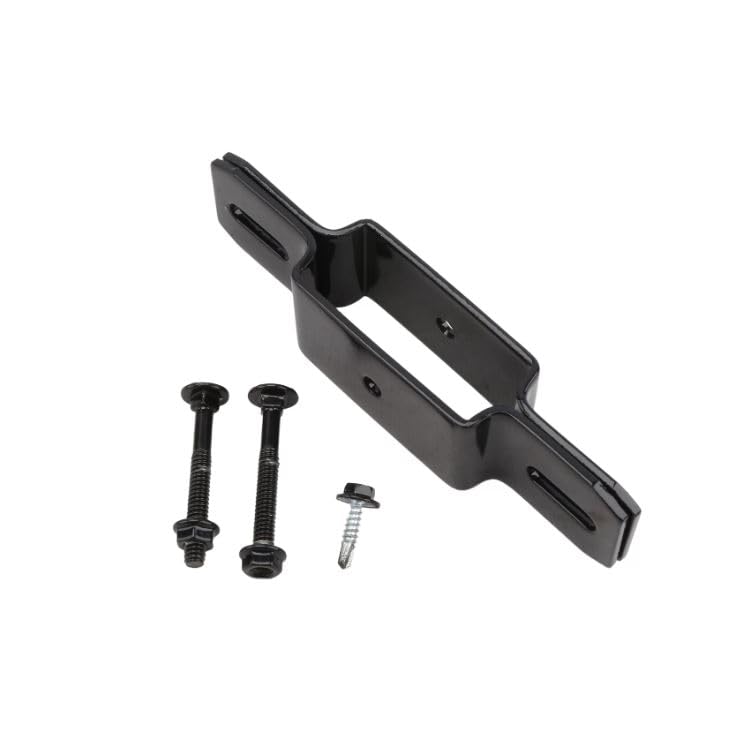 2 1/2" Sq. Steel Ornamental Fence Line Bracket Black (Set)