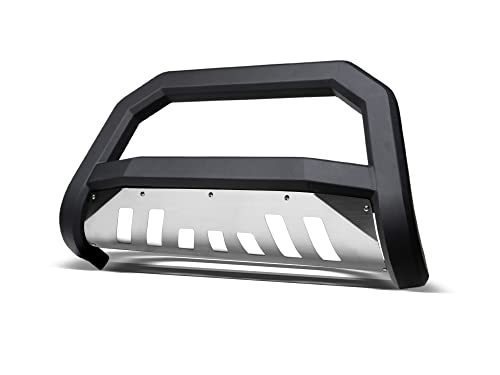 Image of Armordillo 8714768 AR Series Bull Bar - Matte Black with Alumiumin Skid Plate Fits 1997-2003 Ford F150 F250 Light Duty / 2004 Heritage / 1997-2002 Expedition