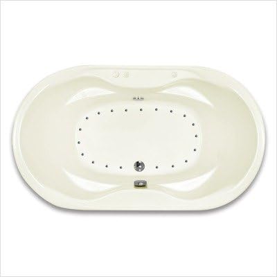 Antigua 41 x 70 x 23" Oval Air Jetted Bathtub Color/Trim / Tile Flange / Pump: Bone / Brushed Nickel / No / Left