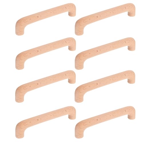 SOIMISS Tiradores de Madera para Cajones y Armarios, 8 Piezas Montaje Seguro para Muebles de Cocina y Decoración Artesanal