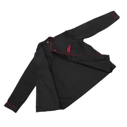 Beavorty Unisex Long Sleeve Chef Coat Casual Loose Catering Jacket for Bakery Hotel and Restaurant Breathable Wearproof Design Xxl Black