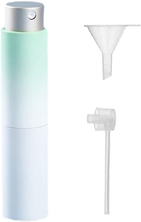 Sichumaria® 8 ml Gradient Green Mini Travel Perfume Refillable Bottle Spray Empty Atomizer with Perfume Extractor Pump,Funnel