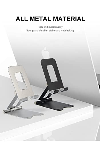 Image of Vodzy Aluminium 2 Way Adjustable Mobile Phone Foldable Holder Stand for All Smartphones, Tabs, Kindle, iPad,etc. | 2 Way Adjustable, For Smartphones, Tablets, E-Readers