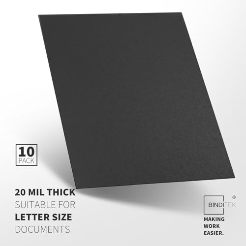 Image of Binditek 20 Mil Sand-Textured Binding Covers, Letter Size, Black, 10 Pack