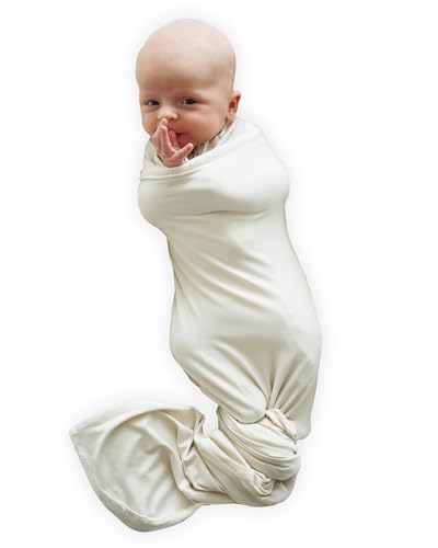 Image of Caden Lane Baby Swaddle & Receiving Blanket, Soft, Breathable & Temperature-Regulating Bamboo Viscose Fabric for Swaddling Newborns, Gender Neutral Infant Blanket for Boys & Girls, Oat Beige