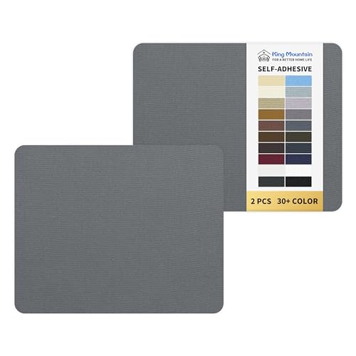 KING MOUNTAIN Canvas Repair Patch 9 x11 Inch 2 Pcs Self-Adhesive Waterproof Fabric Patch for Sofas Tents Furniture Tote Bags Car Seats (Charcoal Grey)