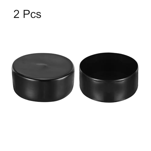 Image of uxcell 2pcs Rubber End Caps 130mm(5 1 /8 inch) ID Vinyl Round Tube Bolt Cap Cover Screw Thread Protectors Black, 50mm Height