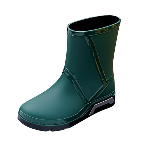 Zapatos de lluvia para hombre de media altura - botas de lluvia para hombre de media altura para la construcción, la cocina, la pesca, botas impermeables antideslizantes, cómodas, botas de jardín