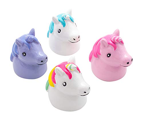 4-Pack Unicorn Lip Gloss - Long Lasting Scents Include Pineapple, Blueberry, Raspberry, Kiwi - Great Addition To Unicorn Birthday Party Favors & Goody Favor Bags - FDA Approved
