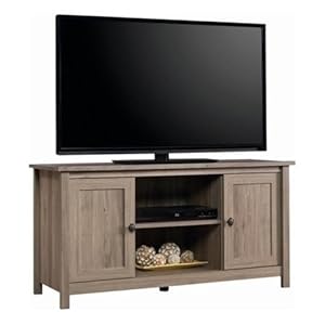 Sauder County Line Panel TV Stand, For TVs up to 47″, Salt Oak finish