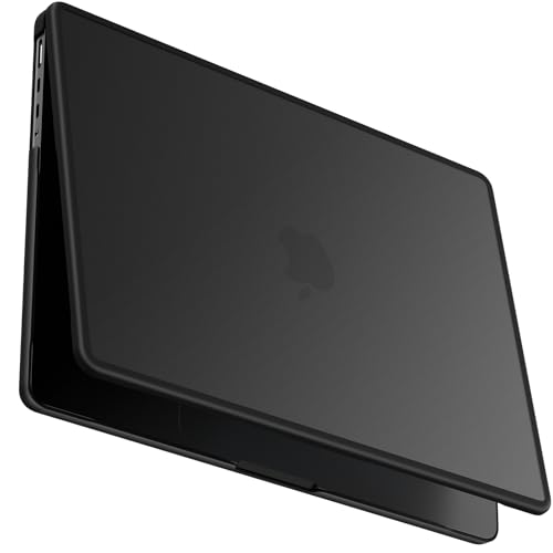 BlueSwan Anti-Cracking Hard Shell Case Compatible with MacBook Pro 14-inch 2024-2021 Release M4 M3 M2 M1, Anti-Fingerprint Soft TPU Bumper with Keyboard Cover, Frosted Black