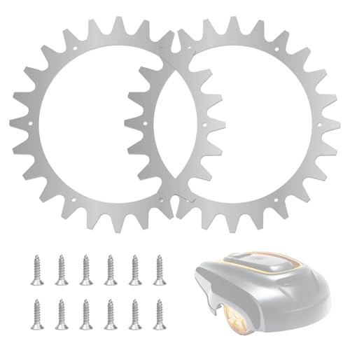 Spikes de Acero Inoxidable de Repuesto para McCulloch ROB R600/R800/R1000, Puntas de Acero Inoxidable para Cortacésped con 12 Tornillos,Mejora de Tracción para Robot Cortacésped,Tamaño de Rueda 198 mm