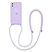 Newseego Lanyard Coque Compatible avec iPhone 11，Coque en Silicone Liquide Motif Coeur d'amour Mignon pour Femmes Filles Cadre Latéral iPhone 11 Coque avec Sangle de Cou Réglable-Violet