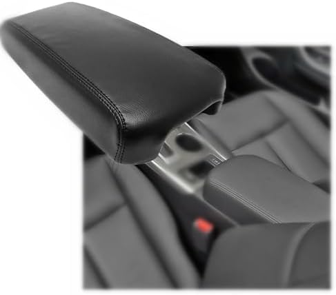 Center Console Armrest Cover For Nissan Altima 2013-2018 | Leather Lid Protector Pad (Black/Gray)